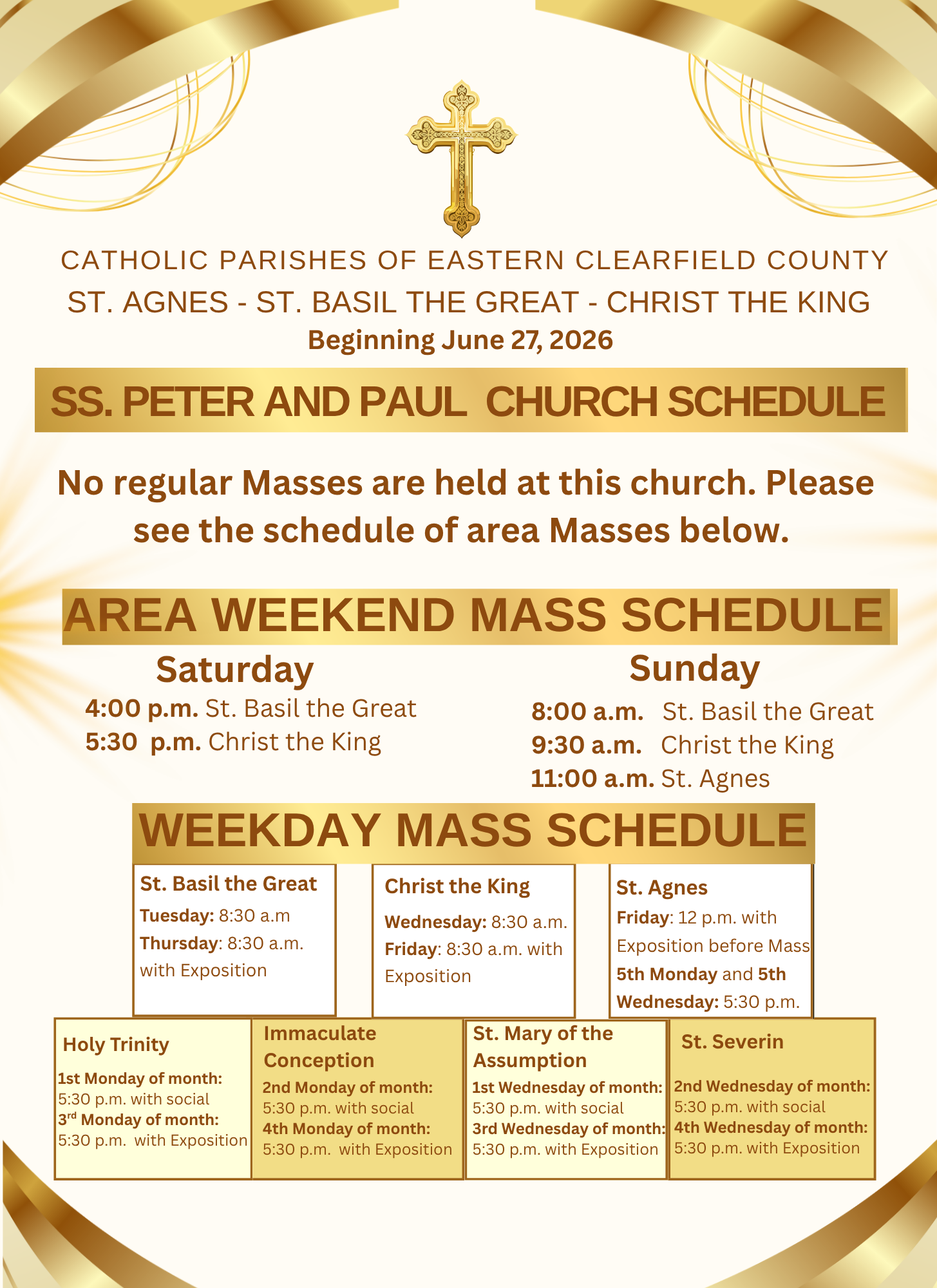 New Mass Schedule